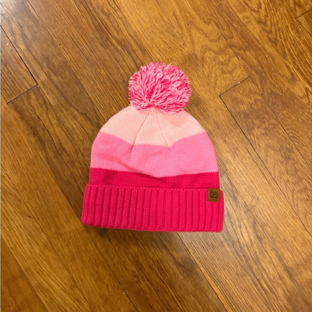 Vibrant Pink Kids Beanie with Pom Pom